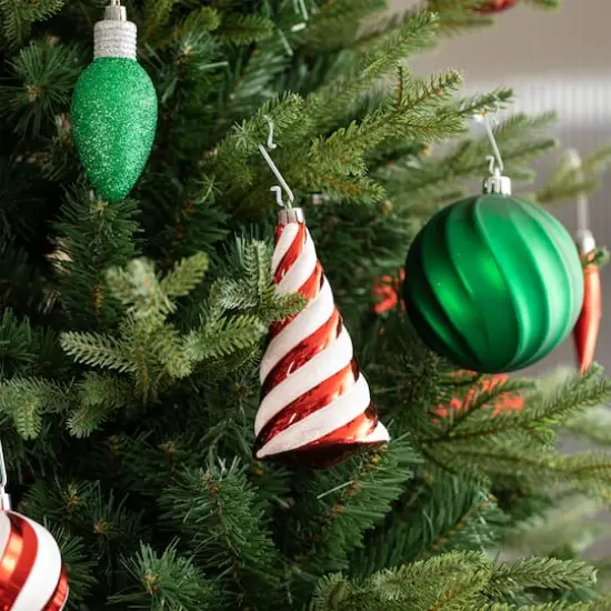 Glitzhome&reg; 160 Pack Whimsical Red & Green Deluxe Boxed Shatterproof Ornaments {7}