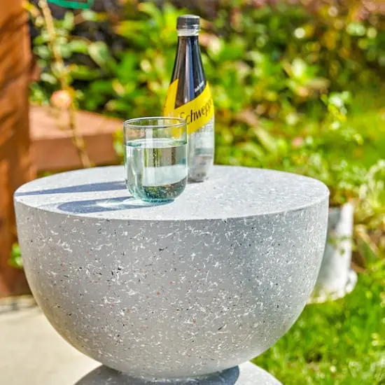 Glitzhome&reg; 18" Multi-Functional Terrazzo Garden Stool Gray {8}