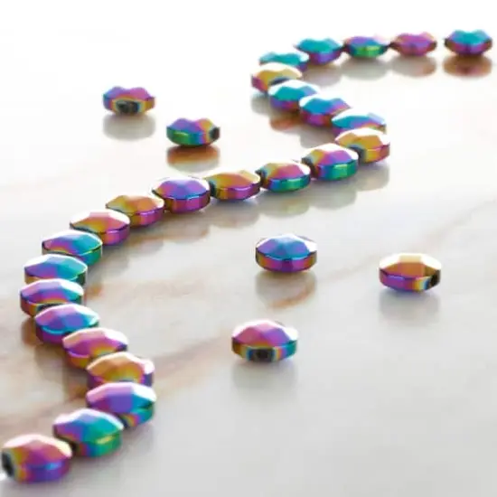 Faceted Hematite Coin Beads, 6mm by Bead Landing&trade; Rainbow {3}