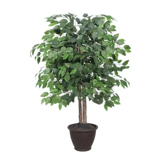 4ft. Artificial Ficus Bush with Brown Plastic Container {1}