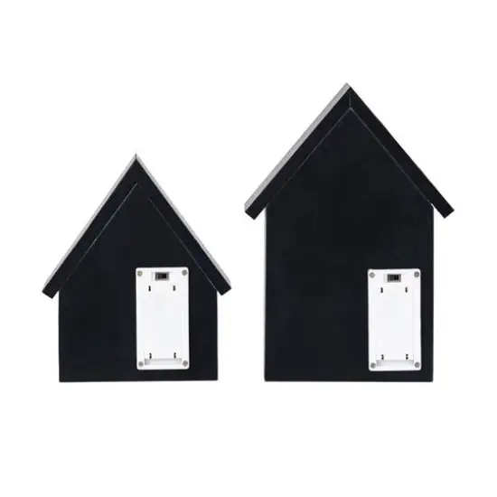 Glitzhome&reg; 8"H Lighted Halloween Wooden House-shaped Table Decor Set {8}
