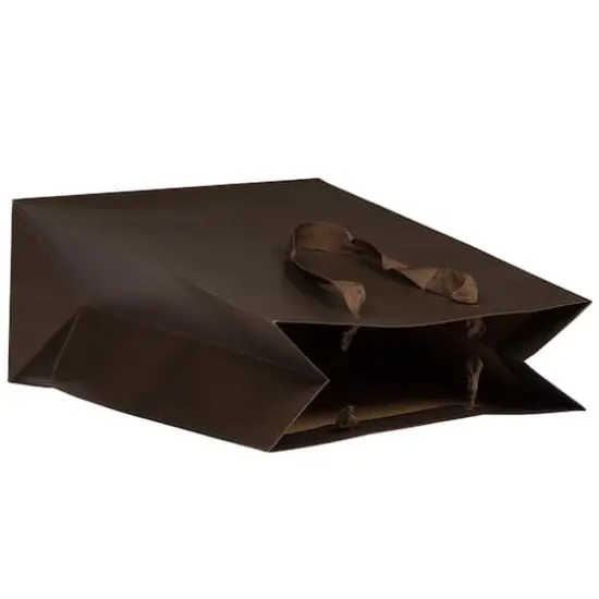 JAM Paper Large Chocolate Brown Matte Heavy Duty Kraft Gift Bags, 3ct. {5}