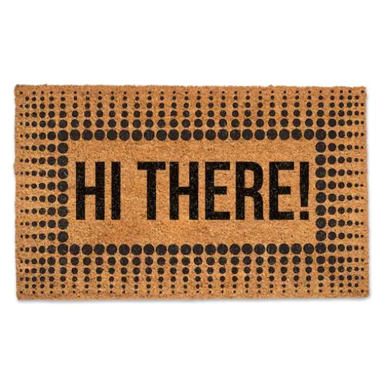 Hi There Circle Border Doormat {1}