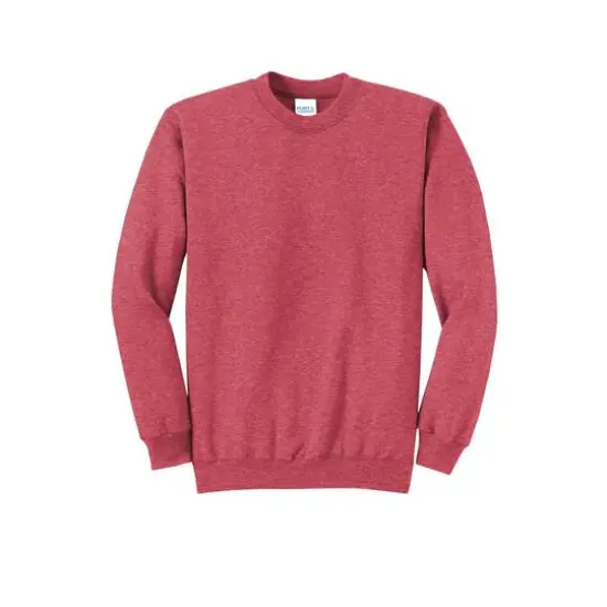 Port & Company&reg; Brights Core Fleece Crewneck Sweatshirt Heather Red {1}