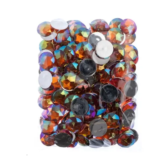 John Bead 20mm AB Acrylic Round Flat Back Rhinestones, 200ct. Orange AB {4}