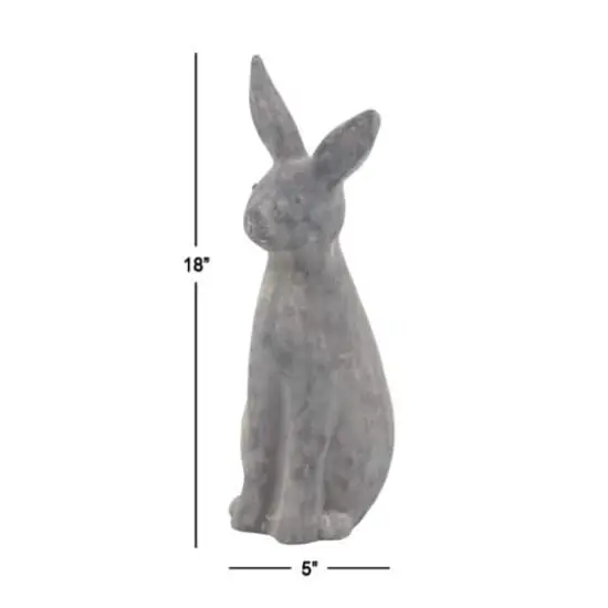 18" Gray Stone Farmhouse Rabbit Garden Sculpture {6}