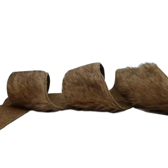 4" Brown Wired Faux Fur Trim by Celebrate It&reg; {1}