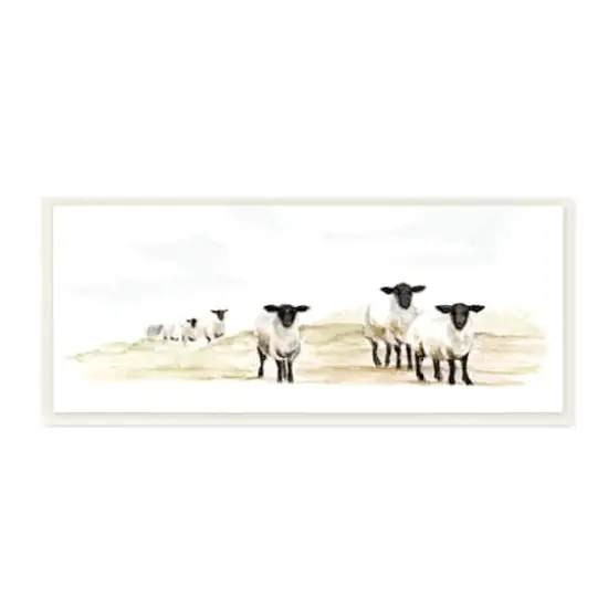 Stupell Industries Sheep Farm Flock Children's Nursery Watercolor Painting,7" x 17" {1}