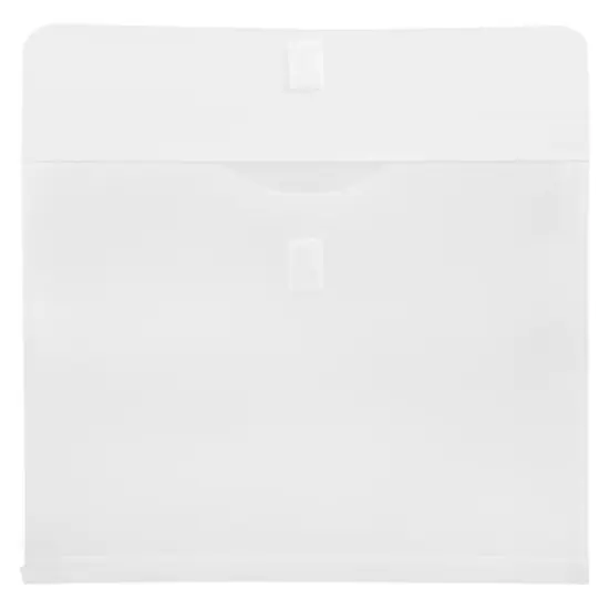 JAM Paper 9.75" x 13" Plastic Hook & Loop Closure Envelopes, 12ct. White {4}