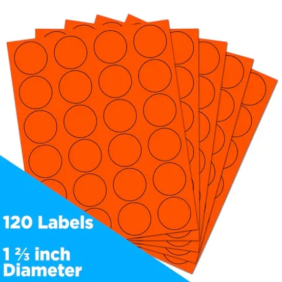 JAM Paper Circle Label Stickers Neon Red {4}