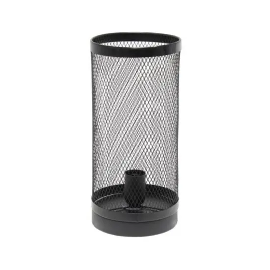 Simple Designs 13" Mesh Cylindrical Steel Table Lamp Black {9}