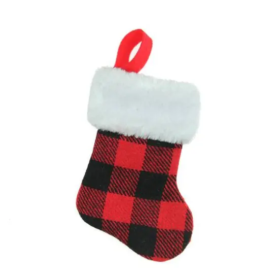 7" Alpine Chic Shepherd's Check Stocking {6}