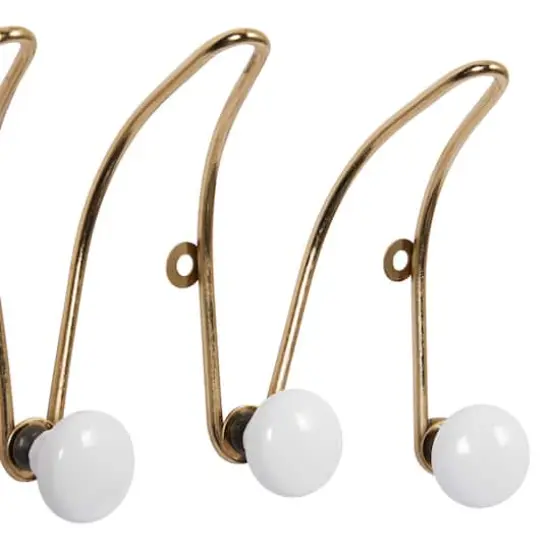 Set of 3 Gold Metal Glam Wall Hook, 4", 10", 17" {4}
