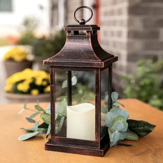 Kate Aspen&reg; Copper Hampton LED Vintage Decorative Lantern {3}