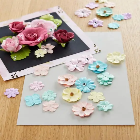 Pastel Mini Paper Flower Embellishments By Recollections&trade; {3}