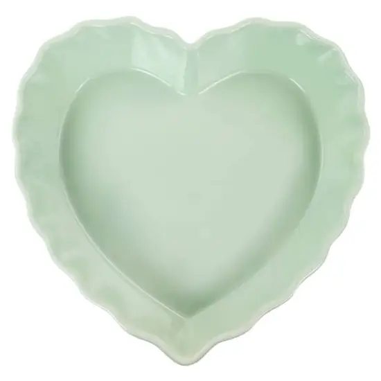 Martha Stewart 11'' Mint Heart Shaped Stoneware Cake Pan {1}