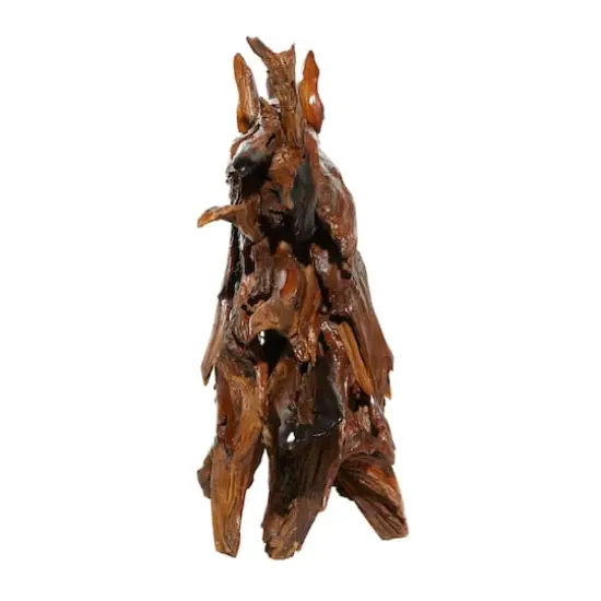 Brown Teak Wood Natural Horse Sculpture 33" x 31" x 13" {7}