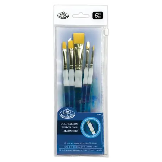 Soft-Grip 5 Piece Brush Set, Flats {1}