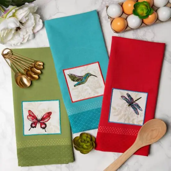 DII&reg; Botanical Square Dish Towel Set {6}