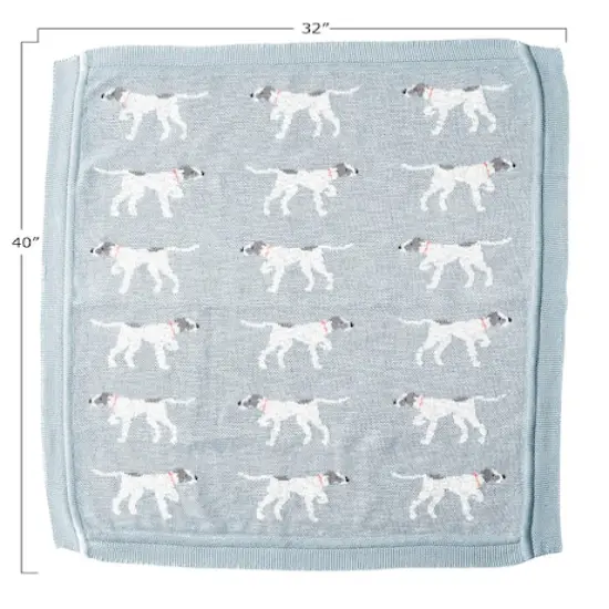 Hello Honey&reg; Cotton Knit Baby Blanket with Dog Pattern {5}