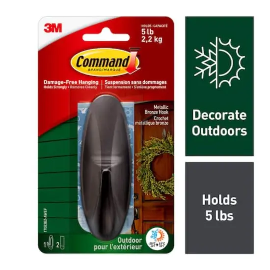 3M Command&trade; Outdoor Designer Hook with Foam Strips {13}