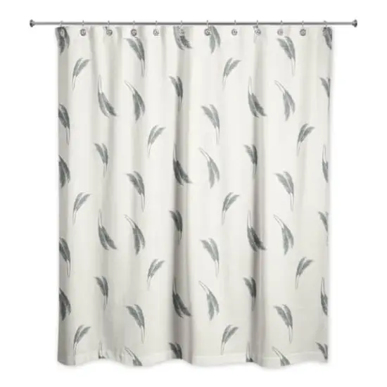 Feather Grass Shower Curtain Cream/Green {1}