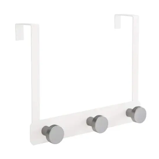 Elle D&eacute;cor White 3 Hook Over the Door Hook {1}