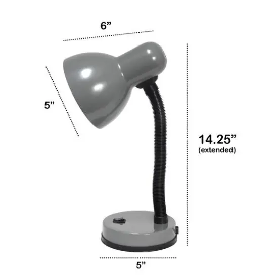 Creekwood Home Essentix 14.25" Metal Desk Lamp Gray {5}