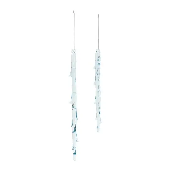 6ct. Assorted Melted Glass Icicle Drop Ornament Set {3}