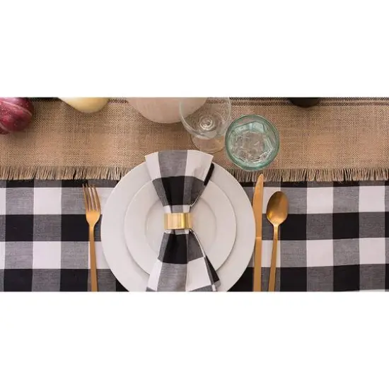 DII&reg; Buffalo Check Oversized Napkin, 6ct. Black/White {11}