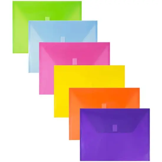 JAM Paper 9.75" x 13" Plastic Hook & Loop Closure Envelopes, 6ct. {1}
