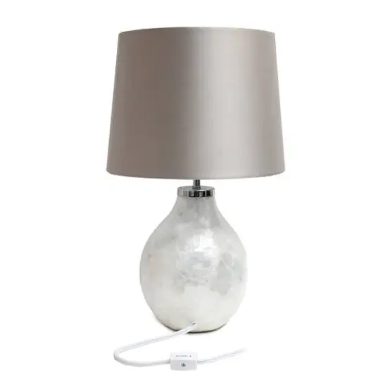 Simple Designs Light Pearl Table Lamp with Fabric Shade {6}
