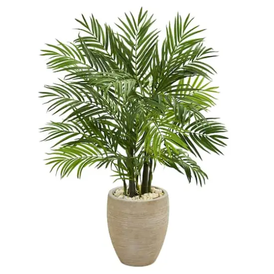 4ft. Areca Palm Artificial Tree in Sand Colored Planter {1}