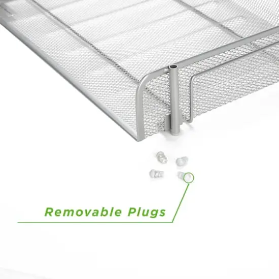 Mind Reader 2 Pack Silver Stackable Metal Mesh Organizer {5}