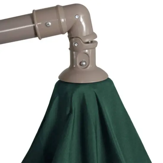 10ft. Offset Outdoor Patio Umbrella with Hand Crank Hunter Green {4}