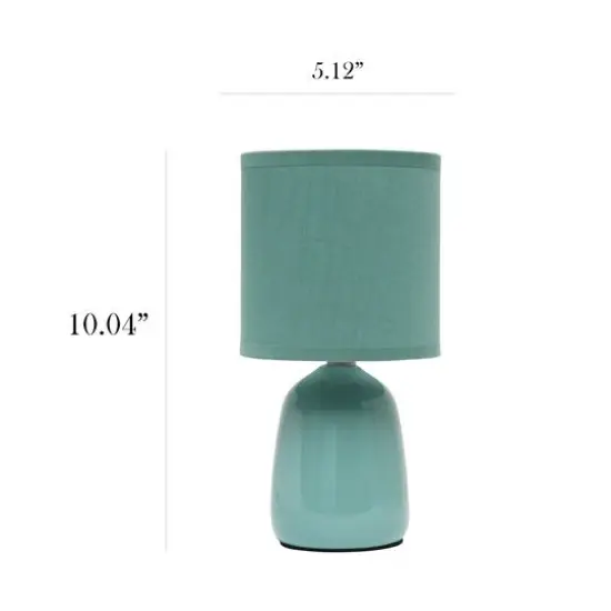 Simple Designs 10" Thimble Base Ceramic Table Lamp Seafoam Green {4}