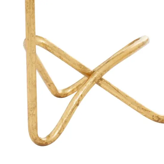 CosmoLiving by Cosmopolitan Gold Iron Contemporary Candlestick Holders, 11" x 10" x 6" {6}