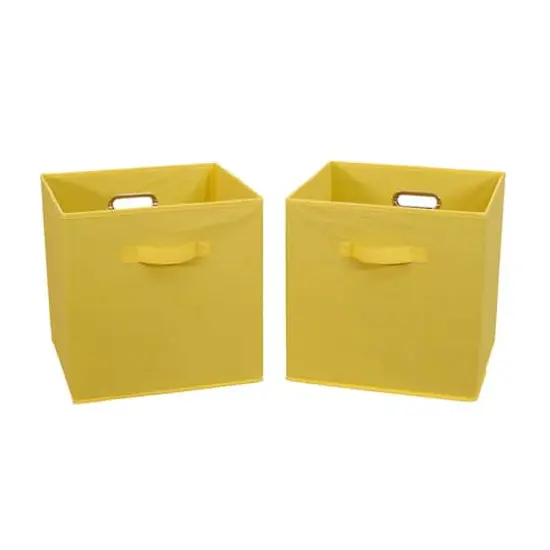 2 Pack Household Essentials 13" Fabric Storage Bins Yellow {7}