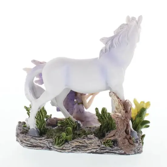 Forest Magic Fairy and Unicorn Figurine 5.25" x 4.25" x 5" {3}