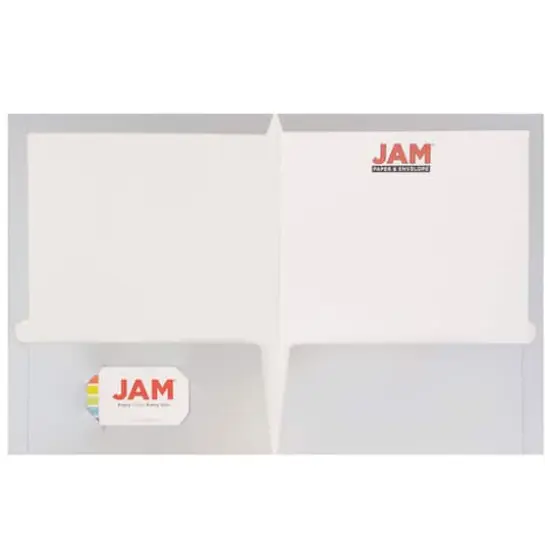 JAM Paper Glossy Laminated Two Pocket Folders, 50ct. Silver {5}