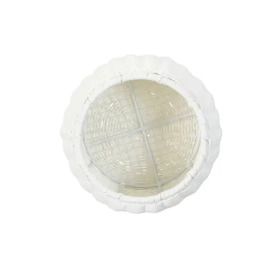 Household Essentials 10" Wide White Woven Pedestal {9}