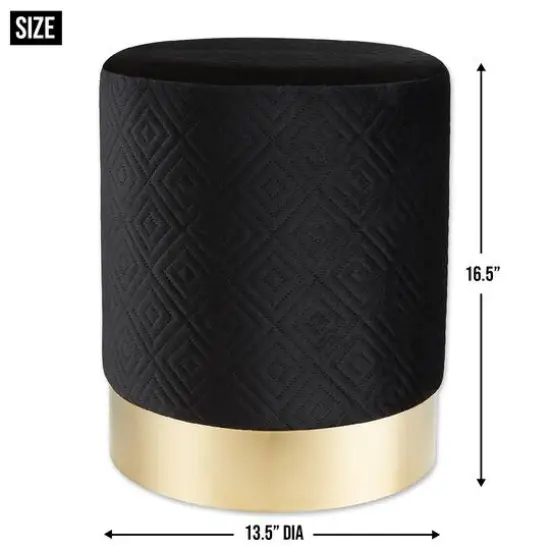 16.5" Black Velvet Stool {6}