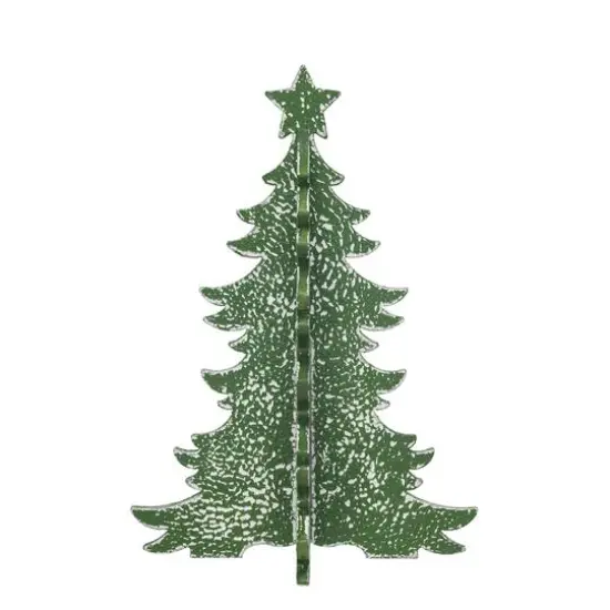 Hello Honey® 15.25" Distressed Green Interlocking Christmas Tree with Star {1}