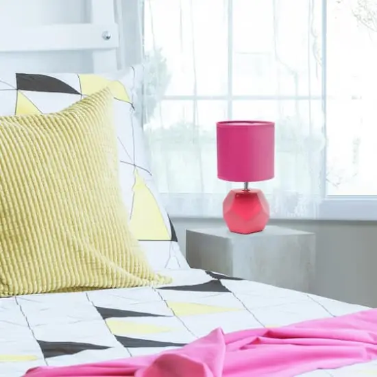 Simple Designs Round Prism Mini Table Lamp Pink {4}