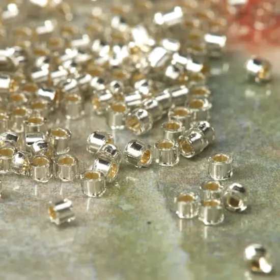 Miyuki Delica Glass Round Seed Beads, 11/0 Silver Lined Gray Mist {3}