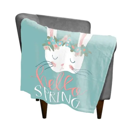 Hello Spring Bunny Throw Blanket {3}