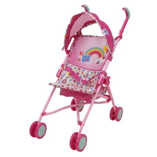 509 Crew Baby Alive Pink and Rainbow Doll Stroller {1}