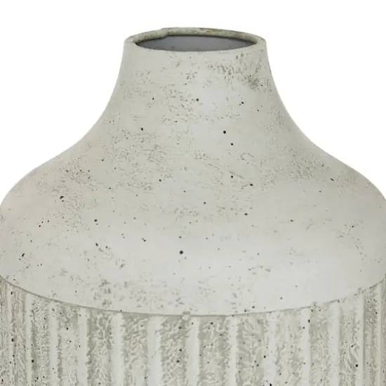 White Metal Contemporary Style Vase, 17" x 7" x 7" {5}