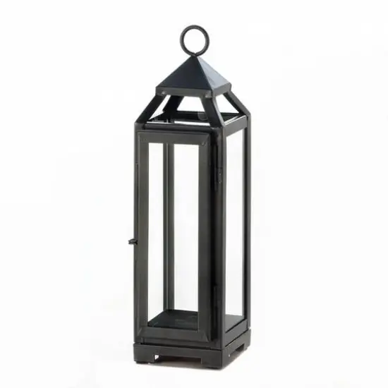 12.75" Black Tall Slate Lantern {1}