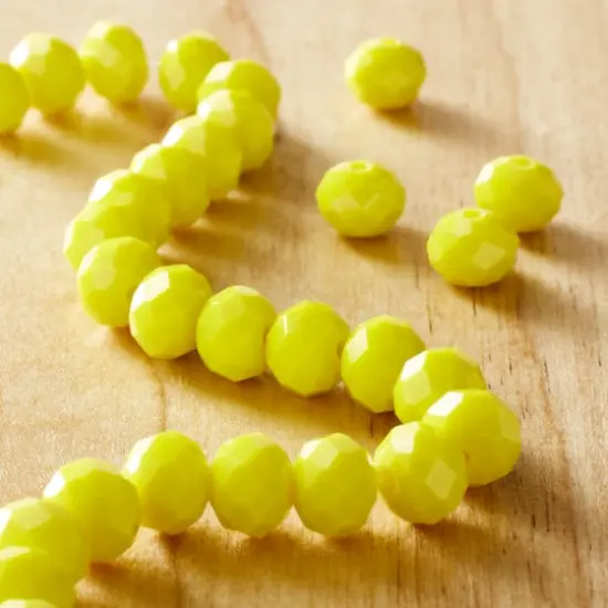 Yellow Glass Faceted Rondel Beads, 7mm by Bead Landing&trade; {3}
